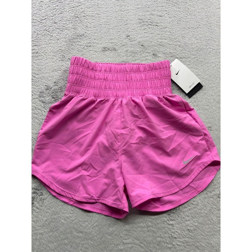 Nike One Dri-FIT High-Rise 3" Brief-Lined Training Shorts Pink DX6642-675 XS